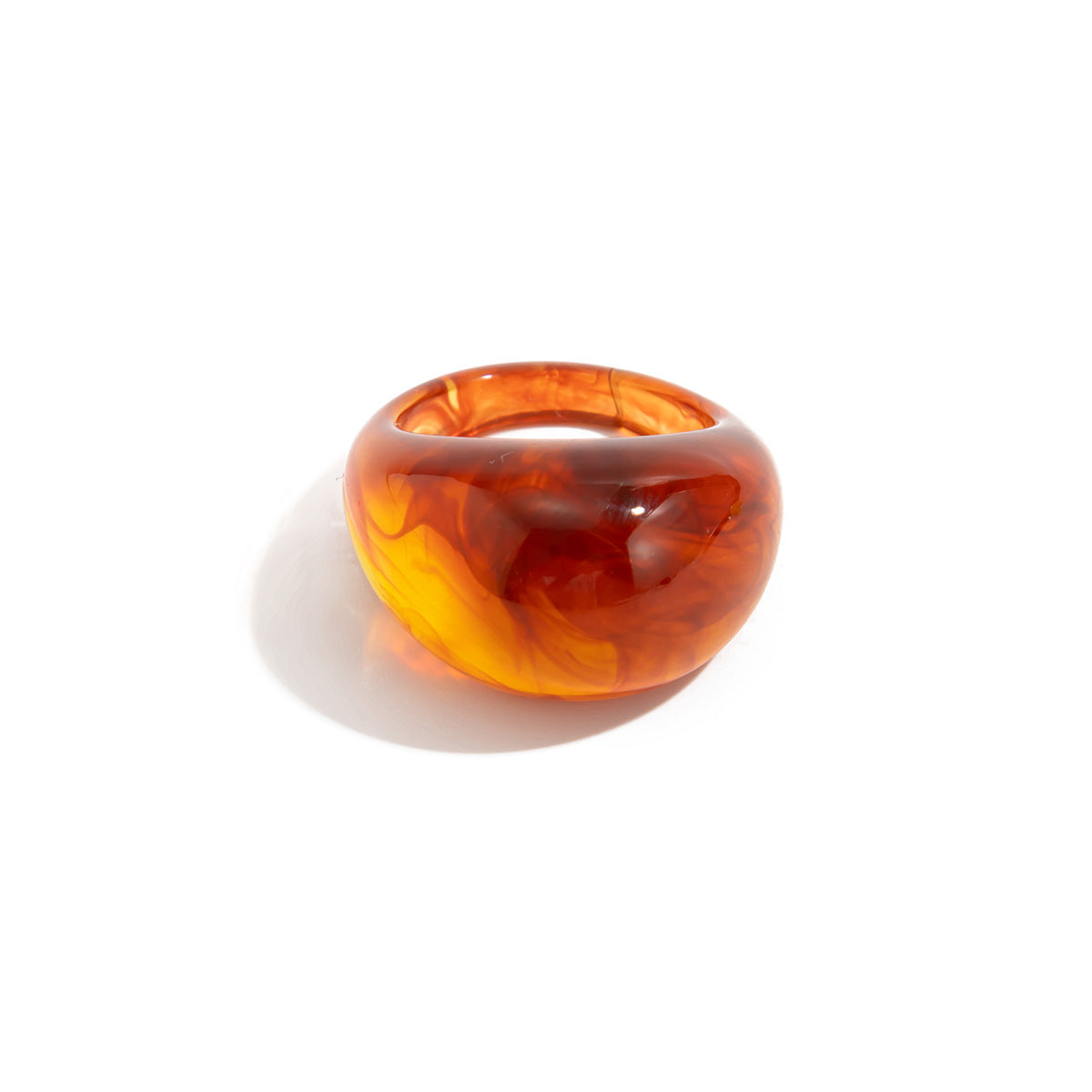 Transparent Color Resin Niche Retro Twin Rings