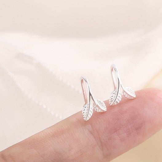 Sterling Sier Spring Small Clear Leaves Rings