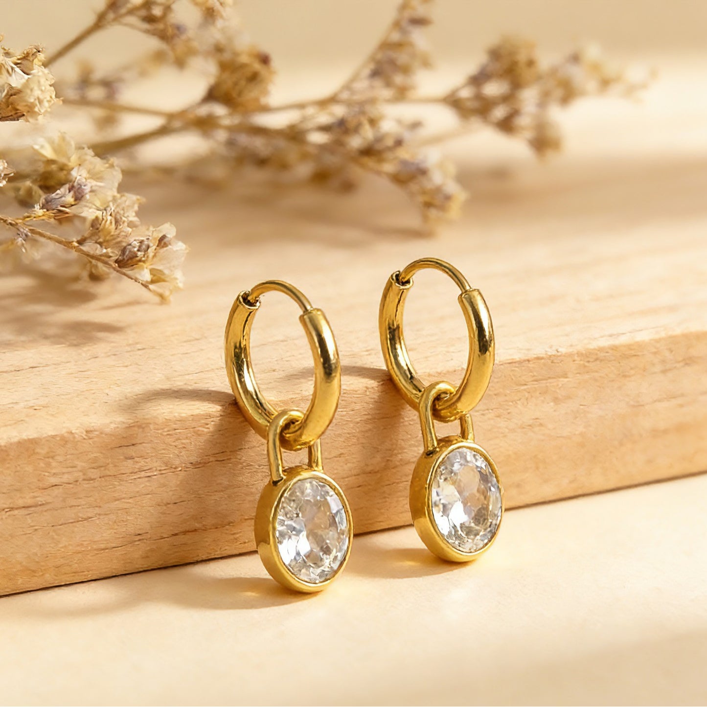 Titanium Steel Zircon Fashion Trendy Simple Texture Not Easy To Earrings