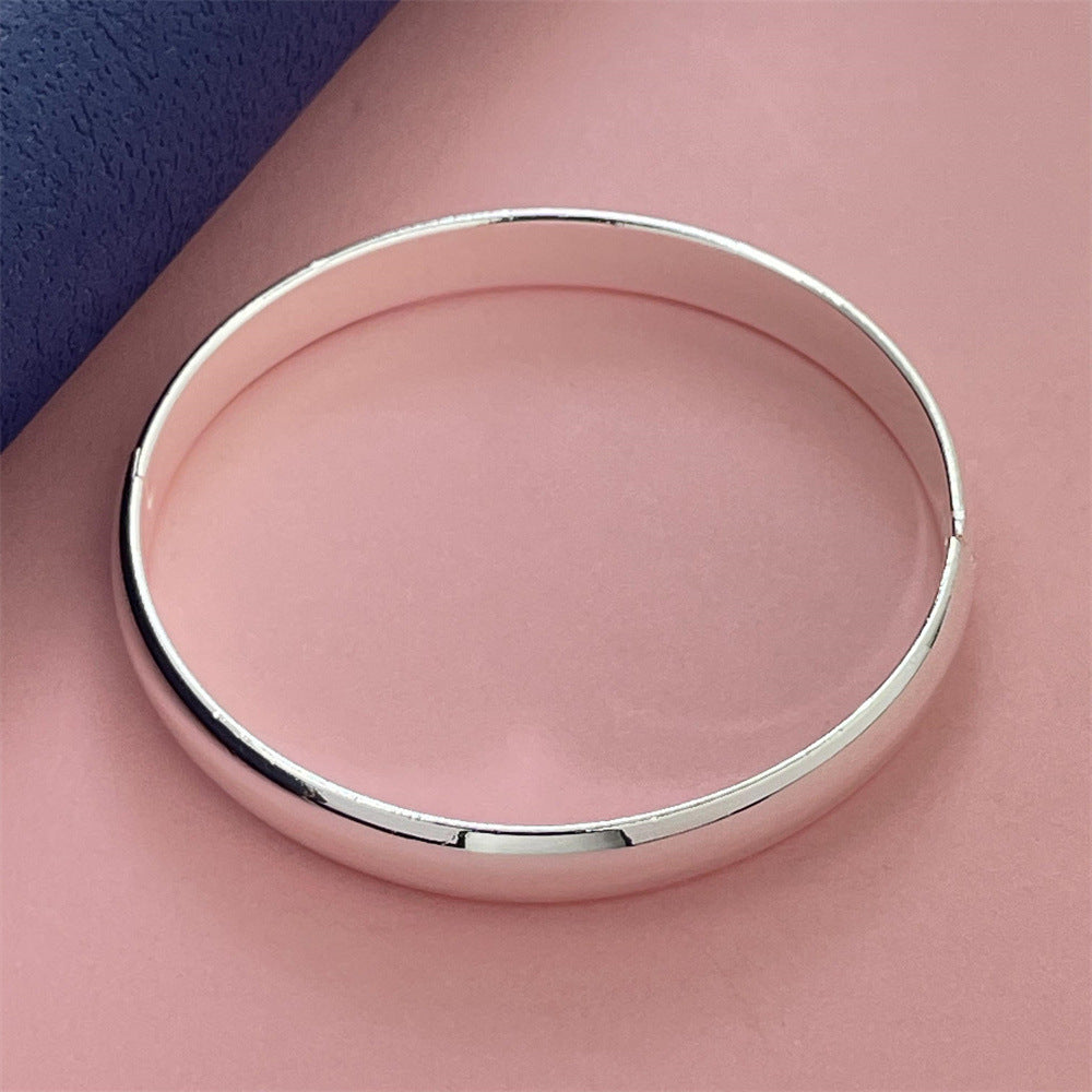 Sier Plated Flat Floss Glossy Popular Bracelets