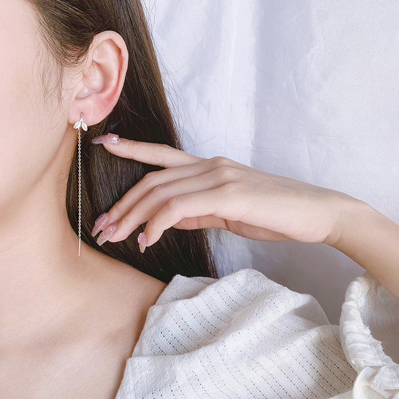 Sterling Sier Spring Small Clear Leaves Rings