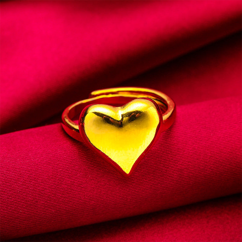 Vietnam Placer Gold Heart Hollow Out Bracelets