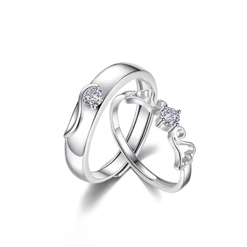 Couple Female One Male Light Luxury Minority Advanced Rings