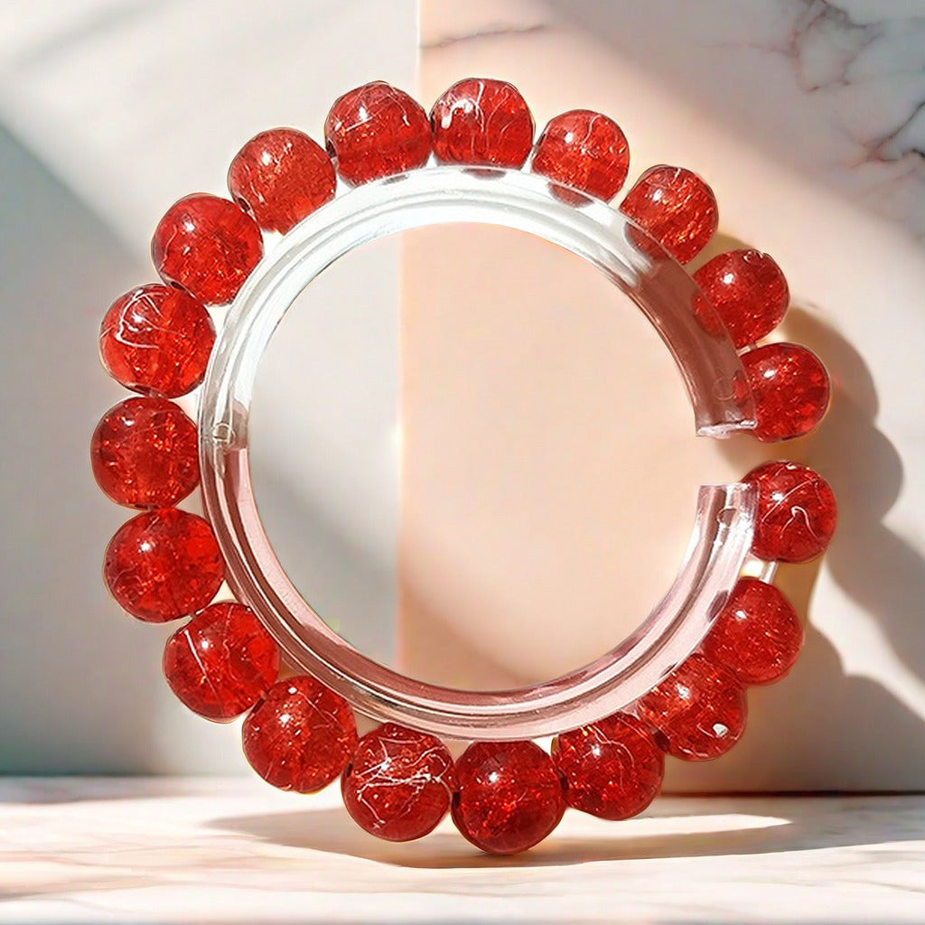 Purple Brushed Floral Beads Female Hand Toy Bracelet