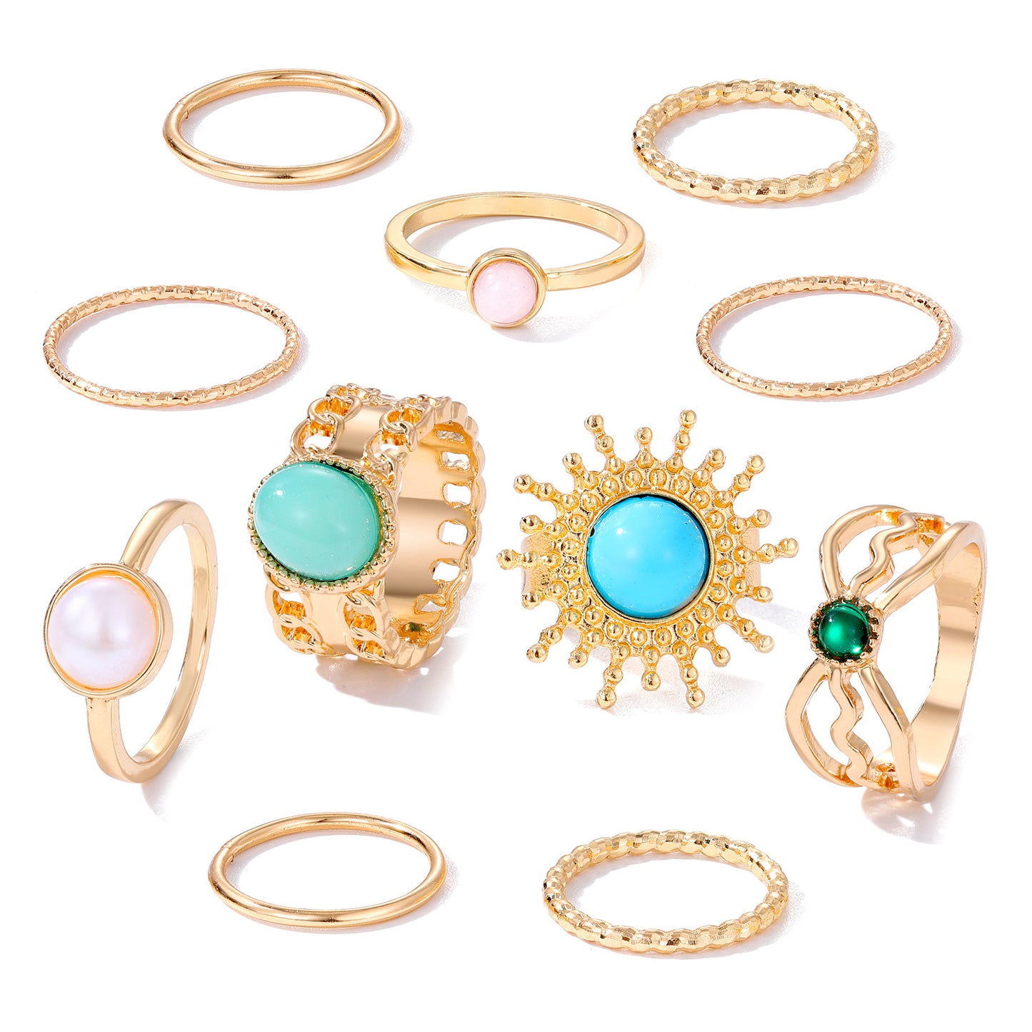 Men's High-grade Retro Emerald Niche Female French Ring