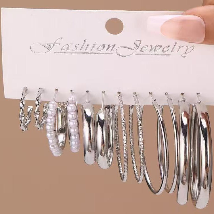 Metal Ear Square Geometric Hepburn Style Personality Rings