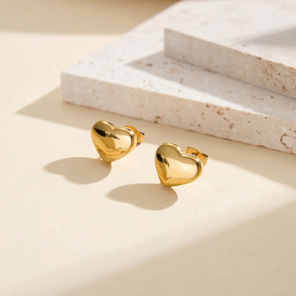 Glow Simple Style Geometric Metal Love Triangle Earrings