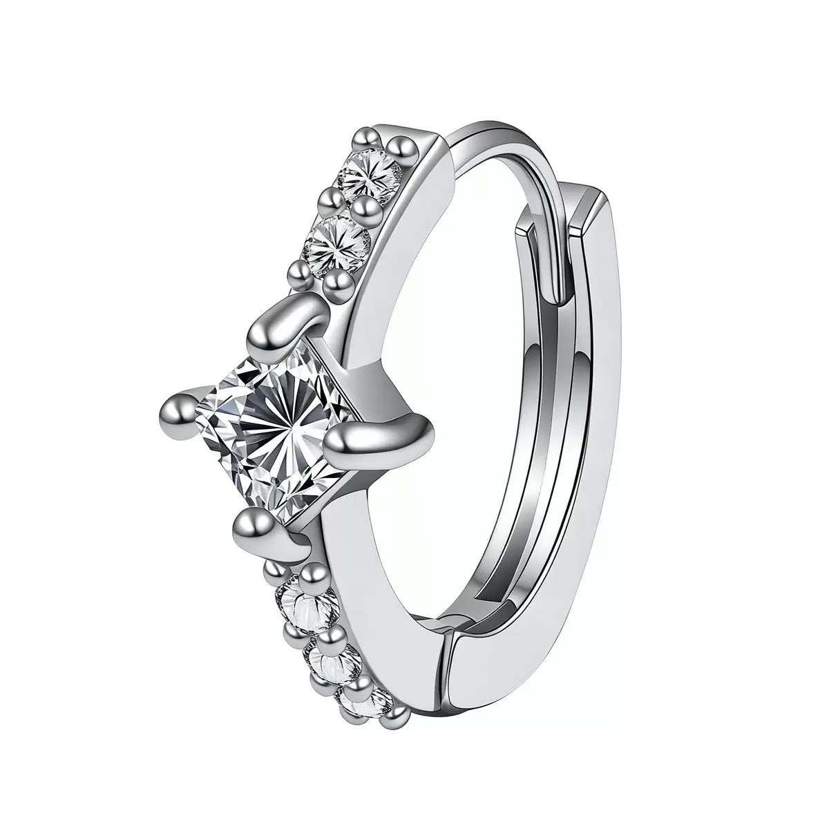 Women's Light Luxury Geometric Flash Clip Simple Fashion Exquisite Inlaid Rings