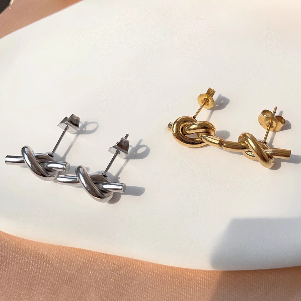 Ear Style Creative Titanium Steel No Fading Versatile Design Retro Stud Earrings