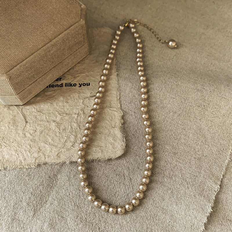 French Laziness Pearl Female Niche High Necklaces