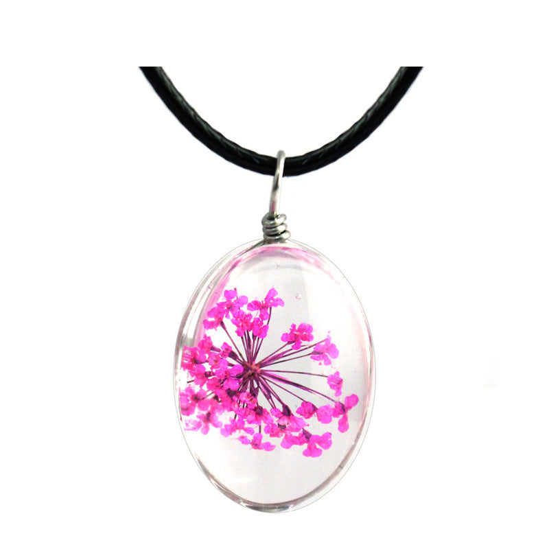 Spot Starry Glass Ball Time Stone Small Fresh Clavicle Chain Necklace