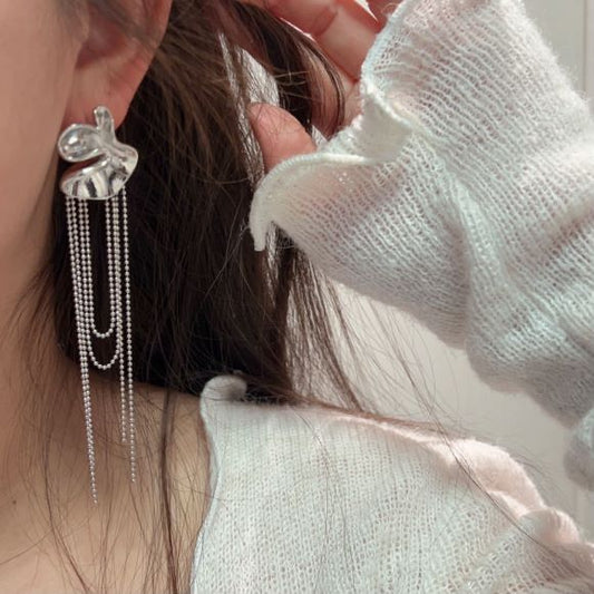 Flower Beads Long Fringe Fashionable Glossy Rings