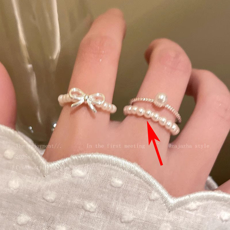 Pearl Zircon Butterfly Female Niche High-grade Light Luxury Couple Temperament Ring