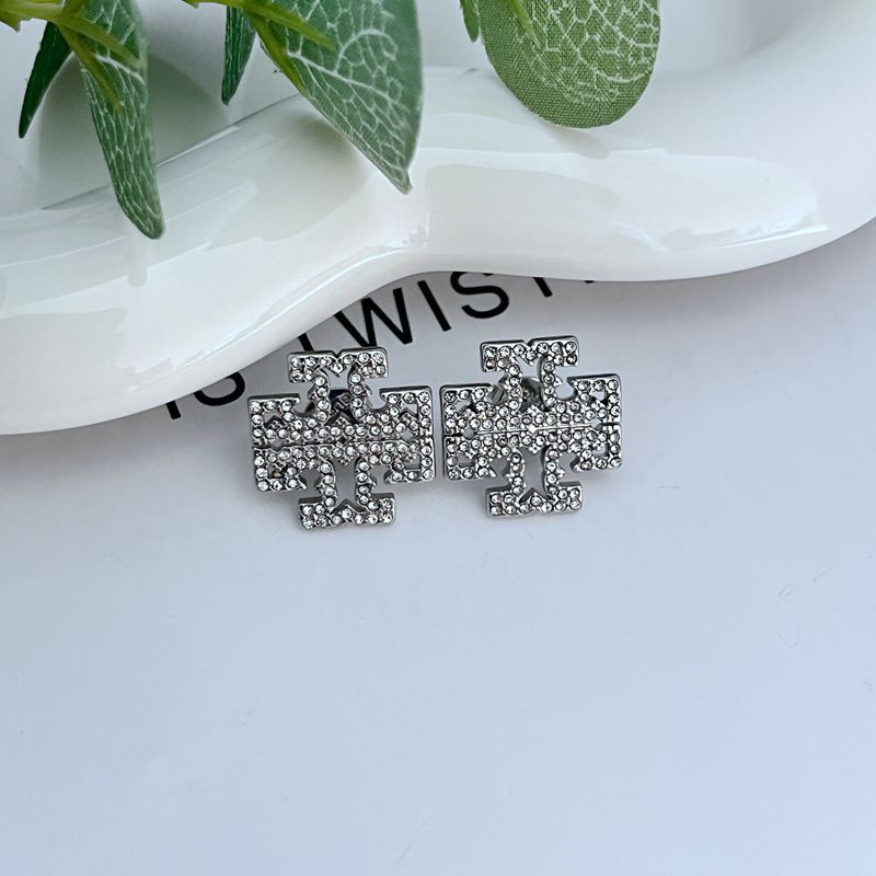 Women's Diamond Inlaid With English Letters Shape Exquisite Earrings