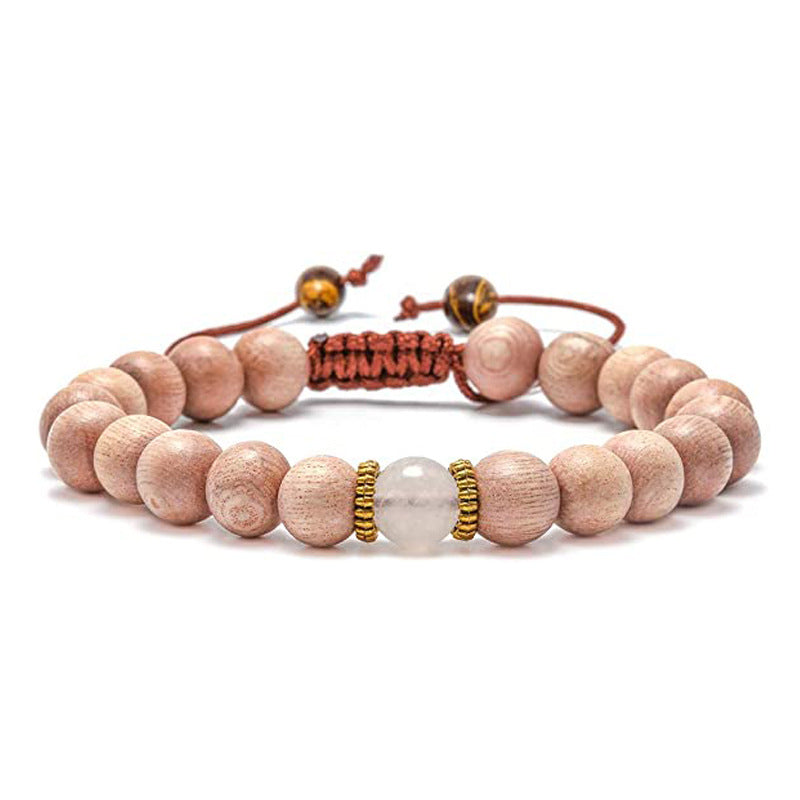 White Turquoise Woven Tigereye Lava Stone Bracelet