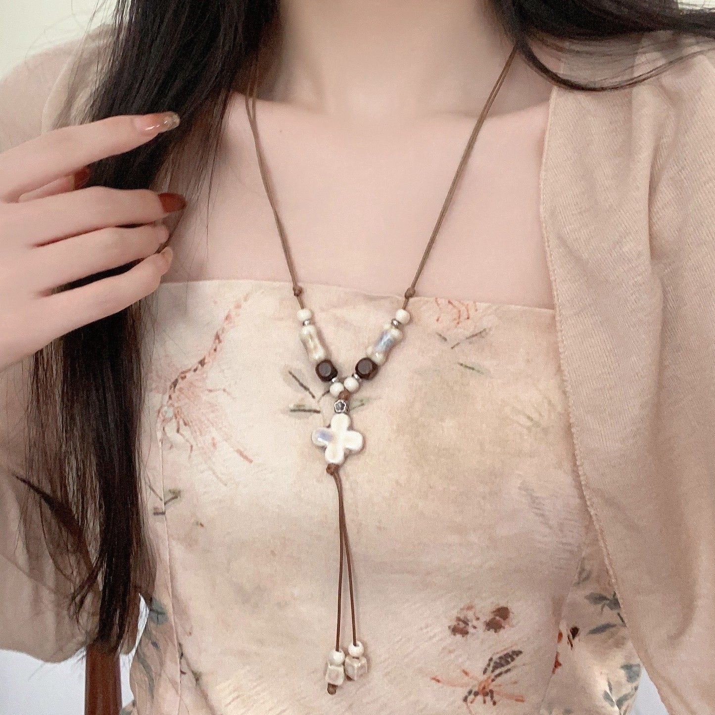 Women's Long Feather Retro Ethnic Personality Sweater Necklaces