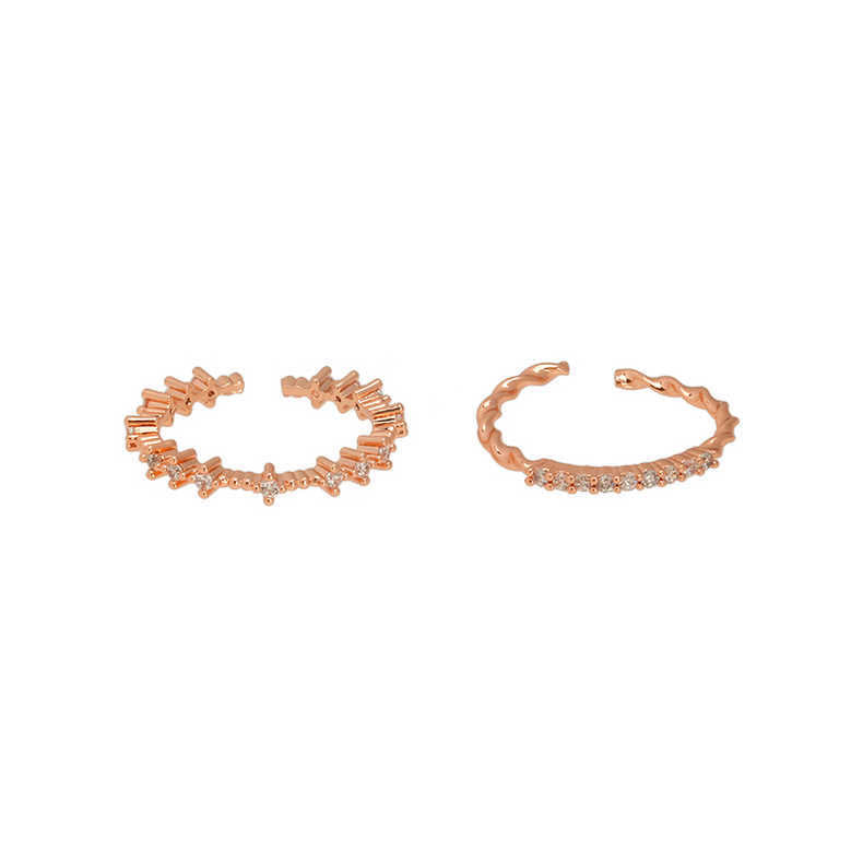Wall Push Super Sier Simple High Sense Refined Zircon Rings