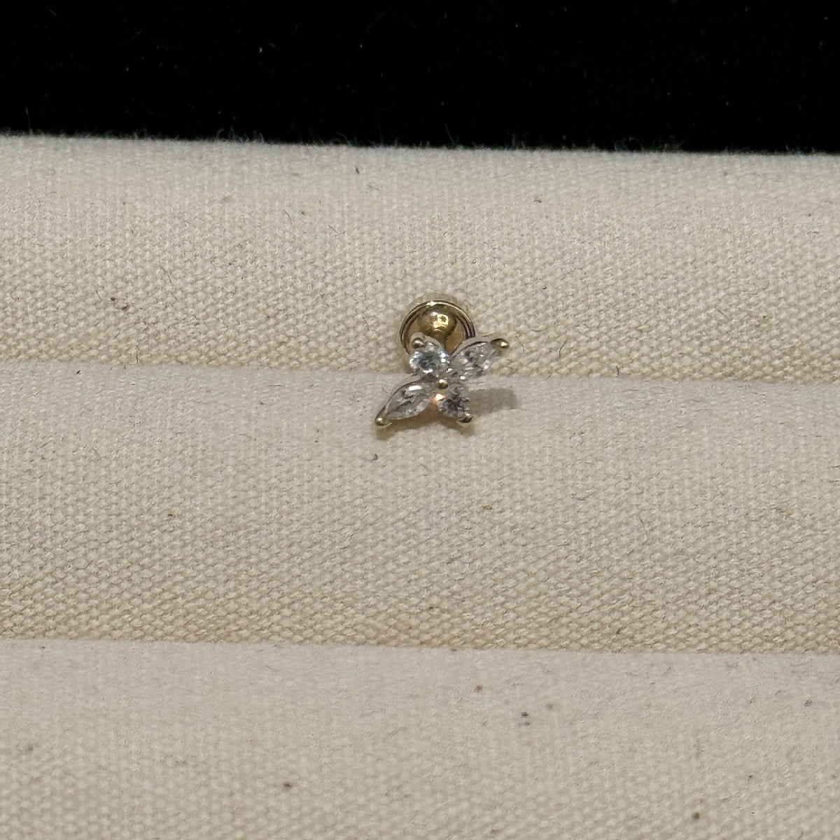 Women's Light Coffee Gold Collection Series Minimalist Zircon Ear Earrings