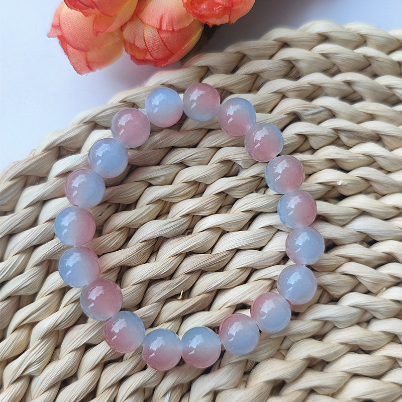 Hand Toy Gradient Color Glass Beads Primary School Beaded Can Bracelets
