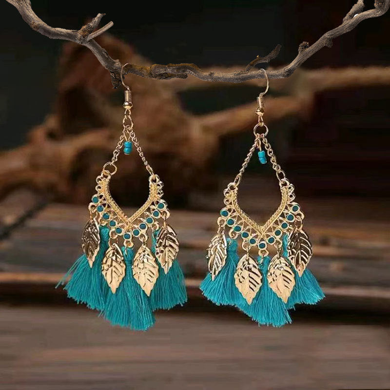 Ethnic Style Long Fringe Exotic Holiday Trip Earrings