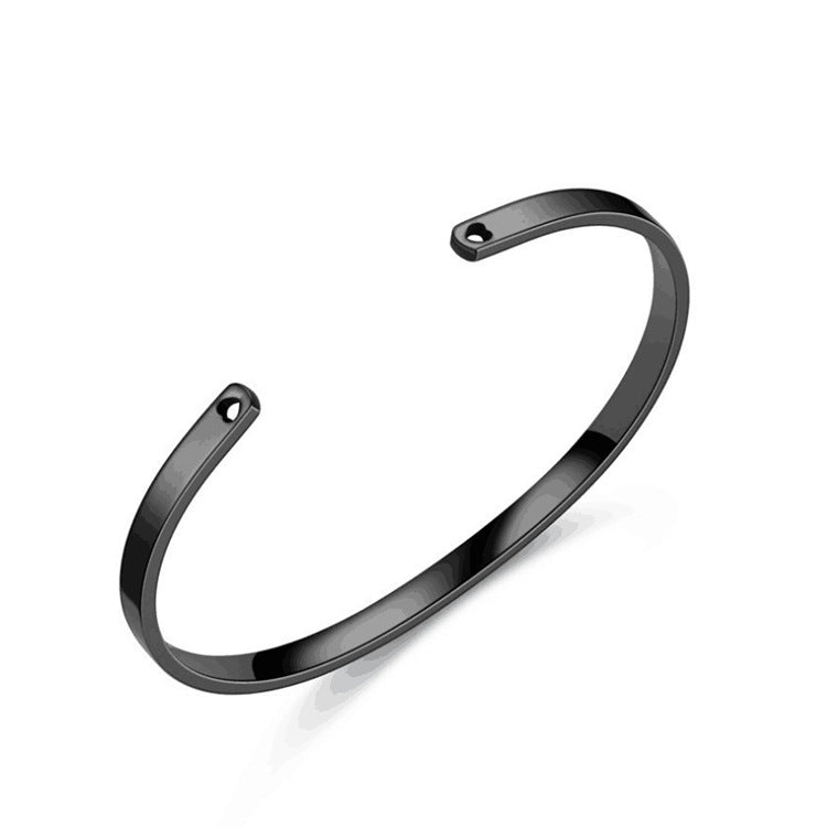 Charming Steel Open-end Stainless Shaped Lettering Bracelets