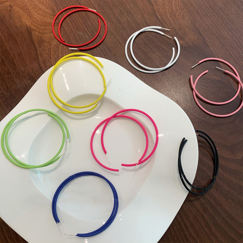Women's Dopamine Large Hoop Trendy Simple Cold Style Graceful Rings