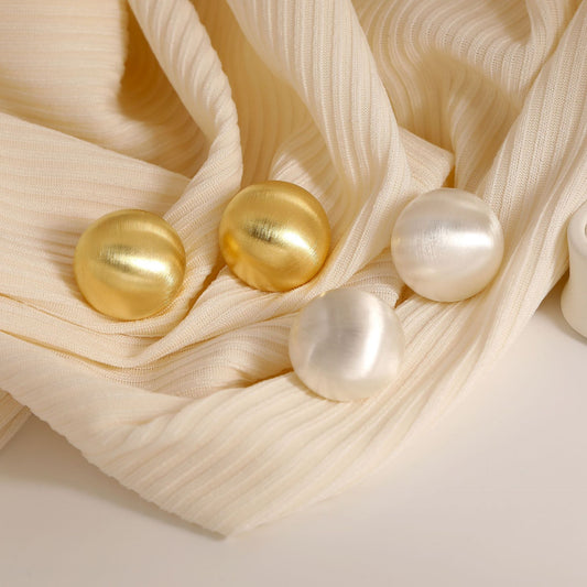 Retro Style Designer Model Brushed Ball Frosty Stylish Unique Advanced Earrings