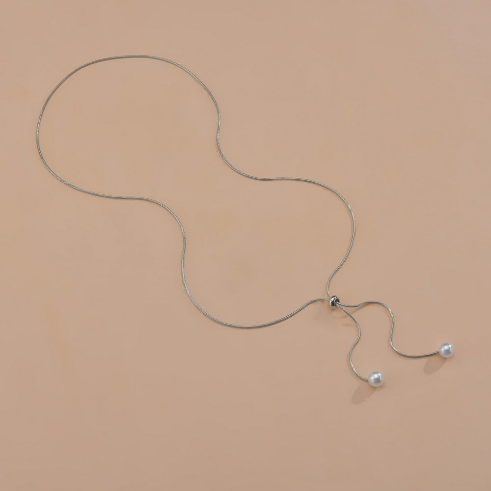 Wind Pearl Alloy Y-shaped Adjustable Suitable For Ladies Necklaces