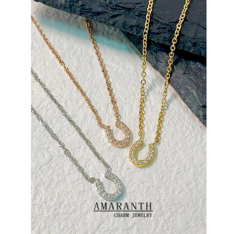 Horseshoe U-shaped Female Titanium Steel Clavicle Chain Not Easy To Necklace