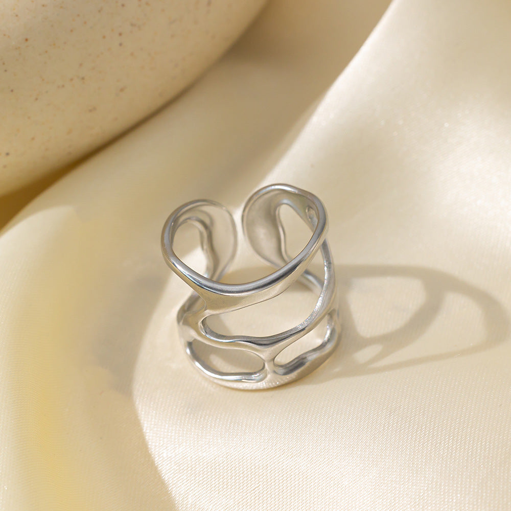 Women's Steel Open Adjustable Geometric Simple Fashion Rings