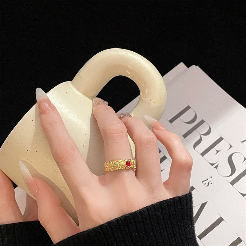 Ethnic Style Retro Color Enamel Drop Rings