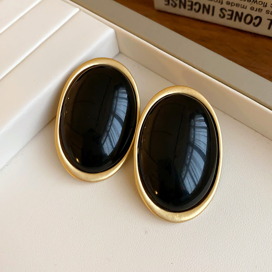 Women's Needle Round Curved Geometric Ear Retro Personalized Temperamental Light Luxury Earrings