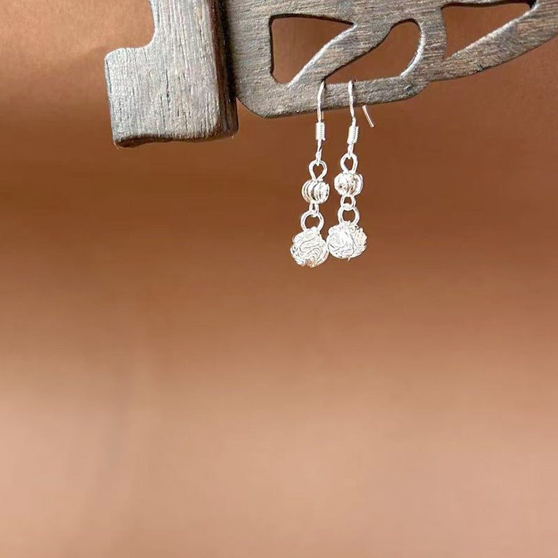 Sier Ethnic Style Peacock Retro Ear Hook Vintage Scenic Spot Earrings