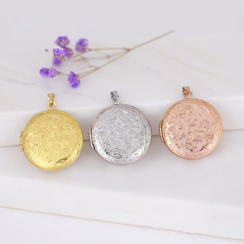 Steel Box Carved Personalized Creative Lucky Necklace