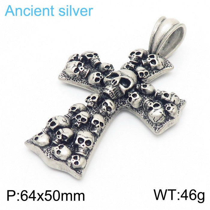 Men's Street Hipster Fashion Cross Personality Punk Necklaces