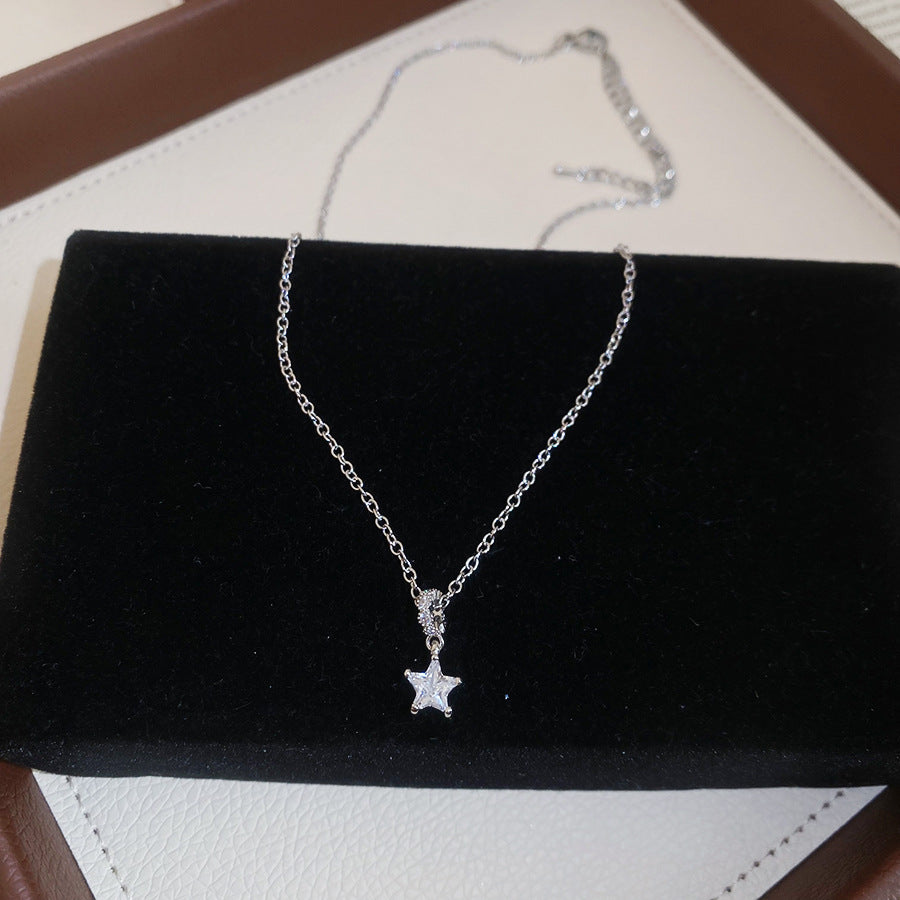 Sier Sparking Zirconium Light Luxury High-grade Clavicle Chain Pendants