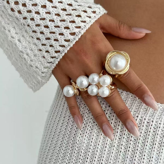 Women's Metal Vintage Design Button Stylish Opening Suit Rings