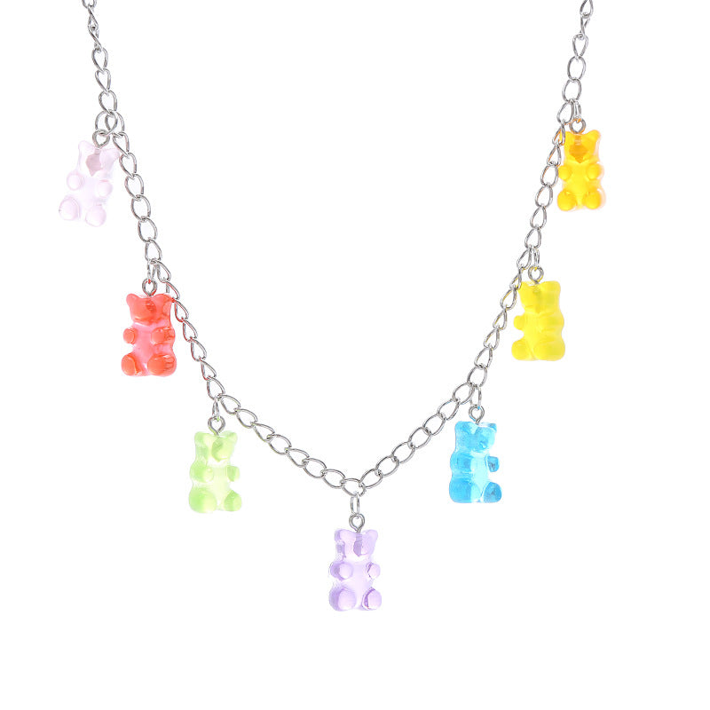 Women's Jelly Gummy Bear Cool Disco Hip Pendants