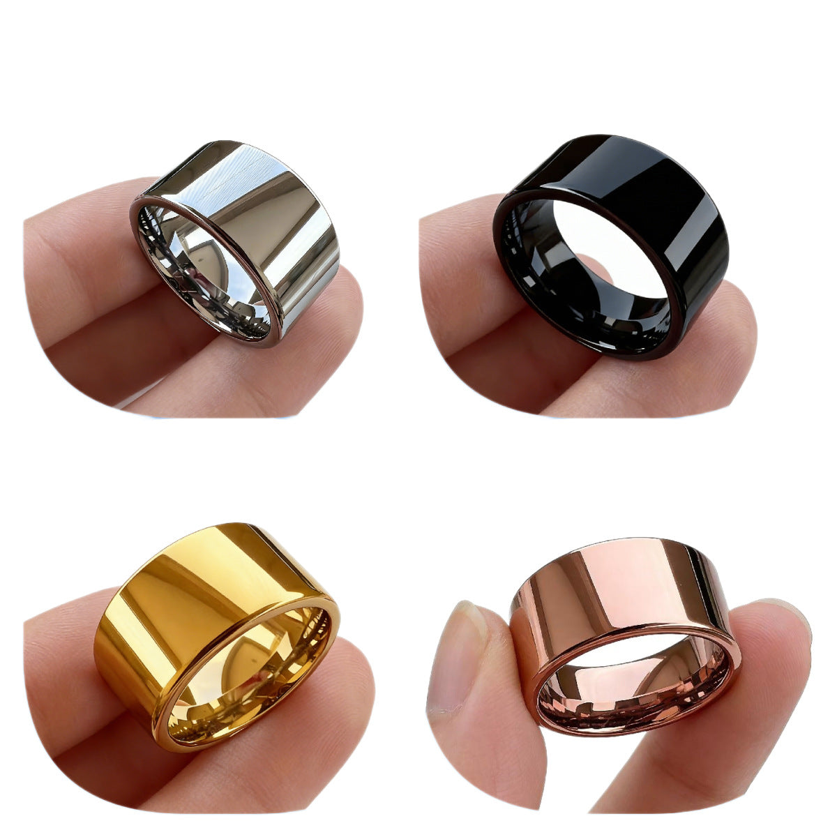 Men's Fashion Simple Titanium Steel Personalized High-grade Flat Ring