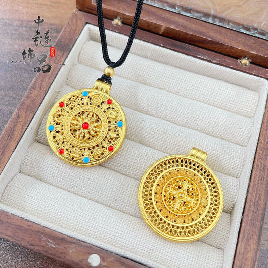 Gold Shop Ancient Law Alluvial Enamel Color Vajra Eight Pendants