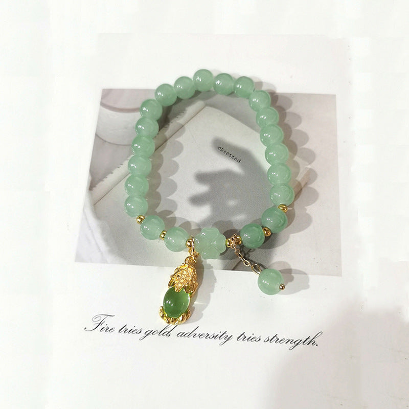 Colorful Gold Lotus Seedpod Cultural Creative Imitation Jade Scenic Bracelet