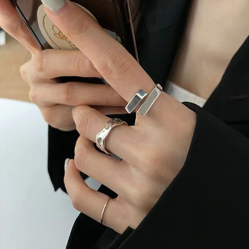 Two Pieces Vintage Open-end Adjustable Index Finger Female Hip Hop Ring