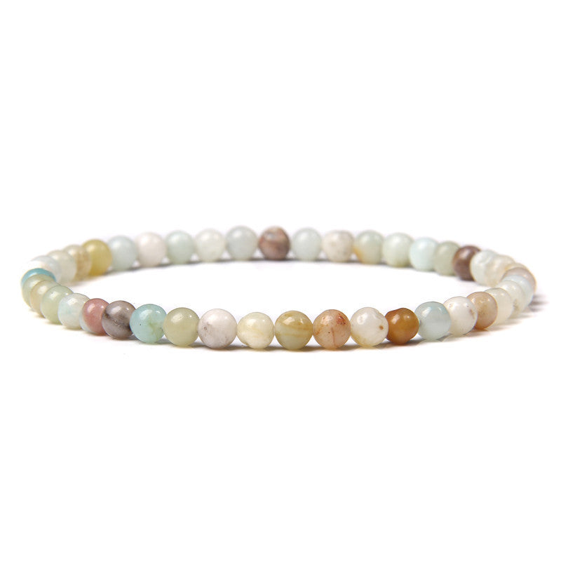 Crystal Agate Round Beads Aquamarine Tourmaline Yellow Tower Energy Beaded Bracelets