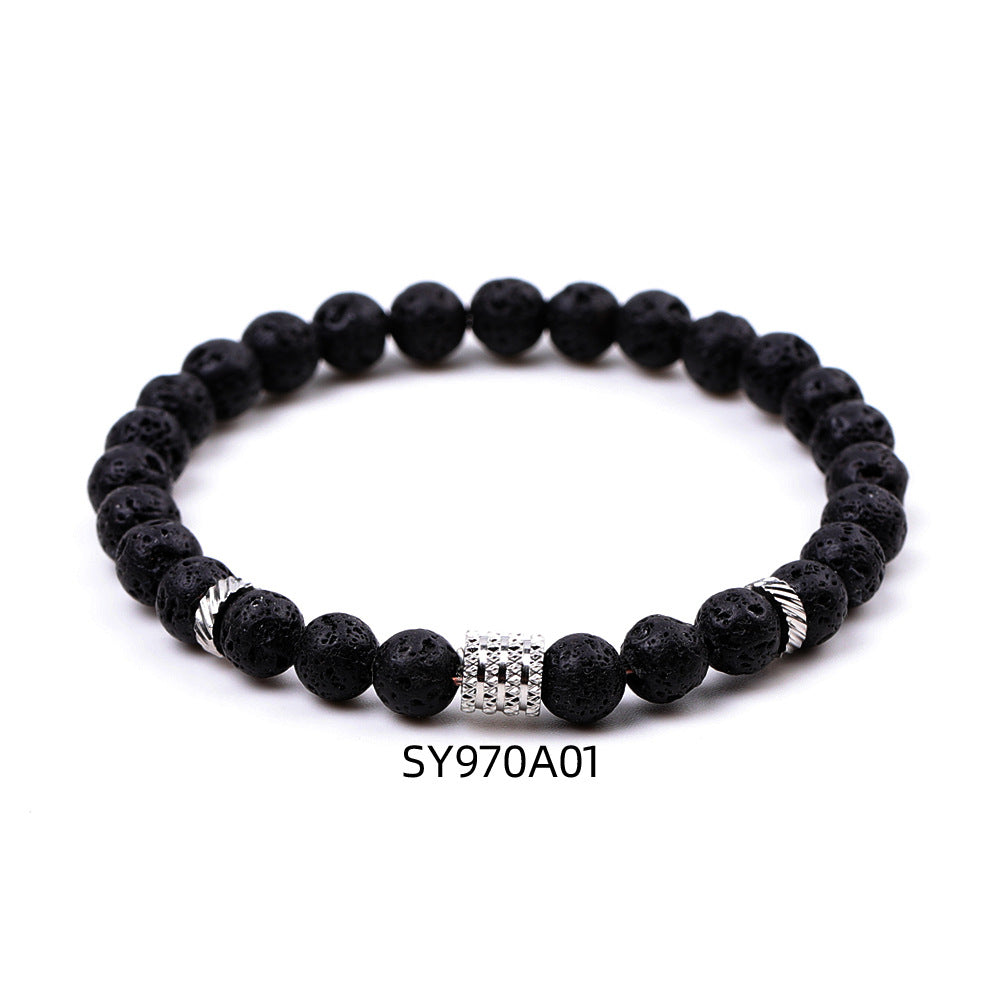 Stainless Steel Frosted Indian Agate Tigereye Striped Bracelets