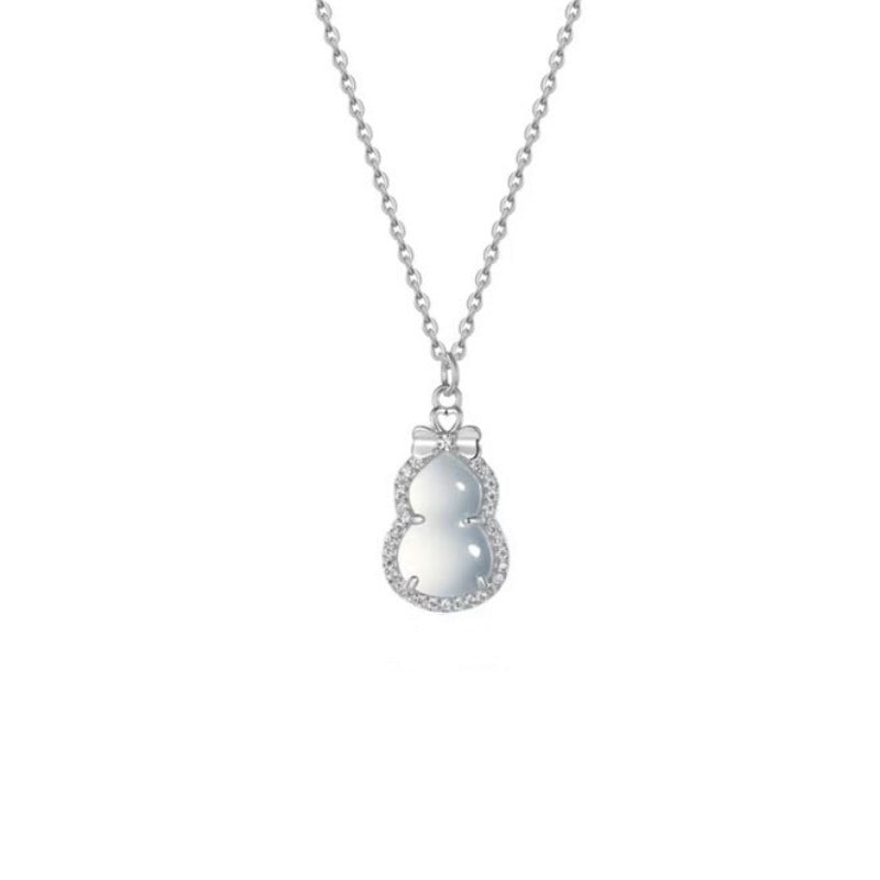Women's Gourd Summer Versatile Chinese Style White Chalcedony High-grade Necklace