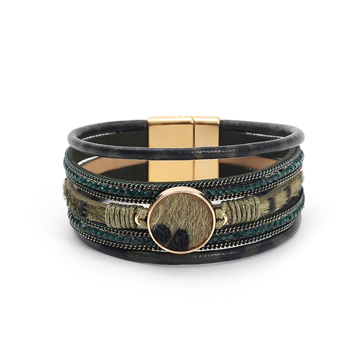 Women's Print Leather Rope Mixed Color Jewelry Bracelets