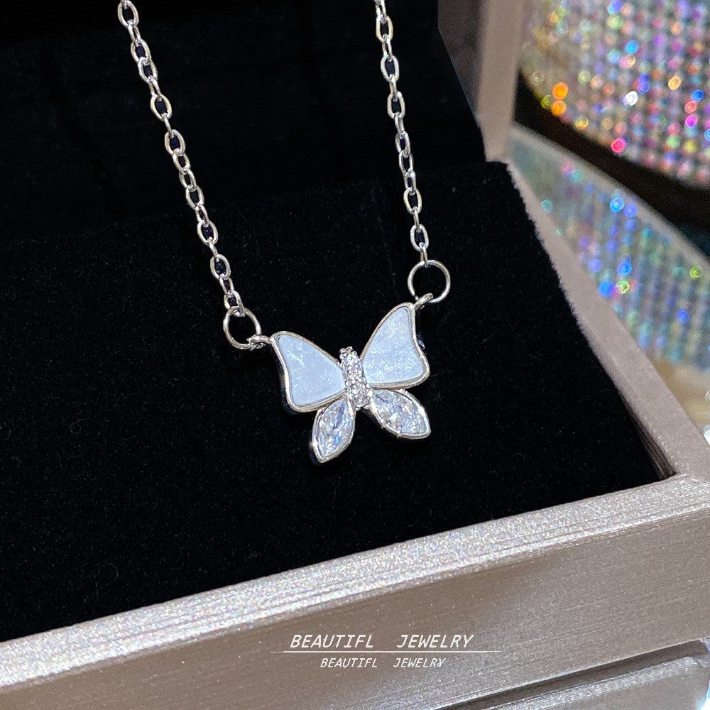 Women's Minority Simple Fashionable Elegant Zircon Clavicle Chain Titanium Steel Accessory Necklace