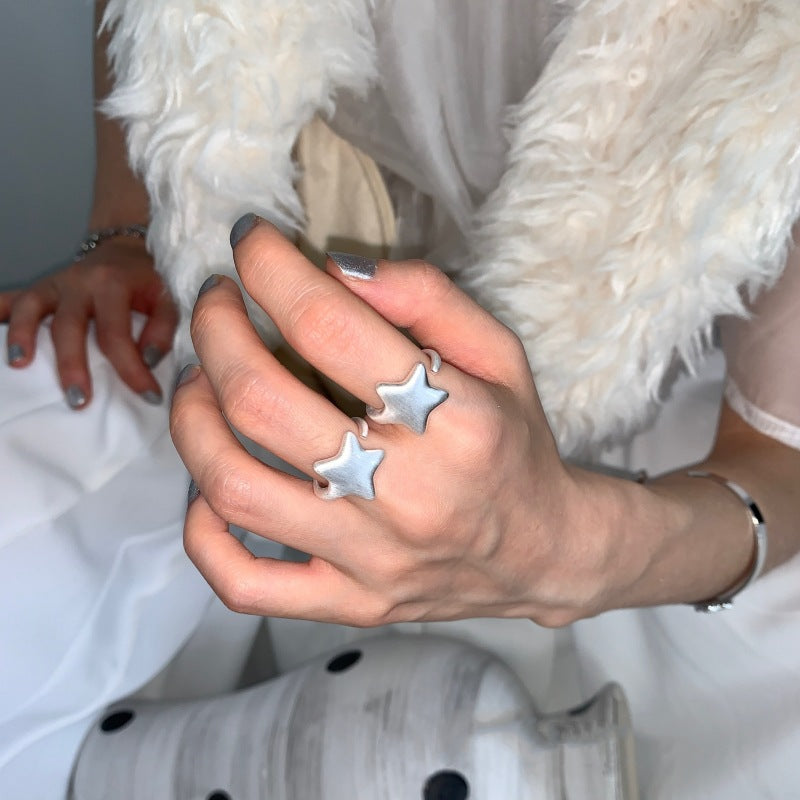 Matte Brushed Female Niche Design Versatile Opening Index Ring