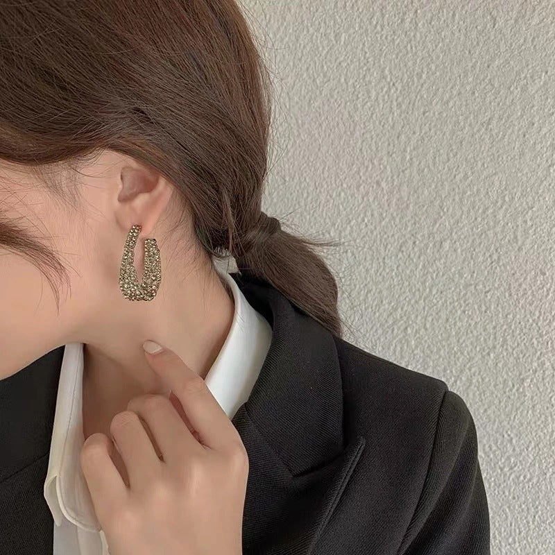 Sense Suitable For Round Face Temperament Exaggerated Retro Earrings