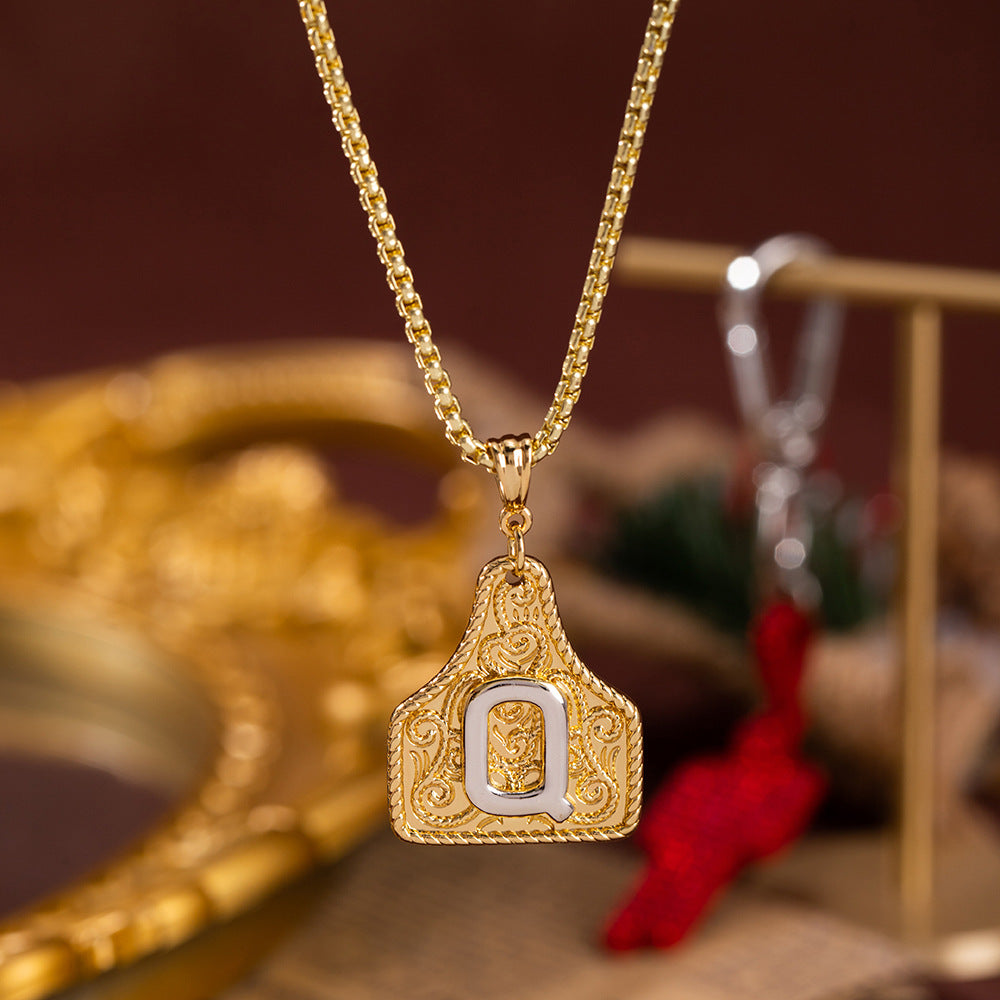Women's Fashion English Letters Electroplated Copper For Design Personalized Clavicle Necklace